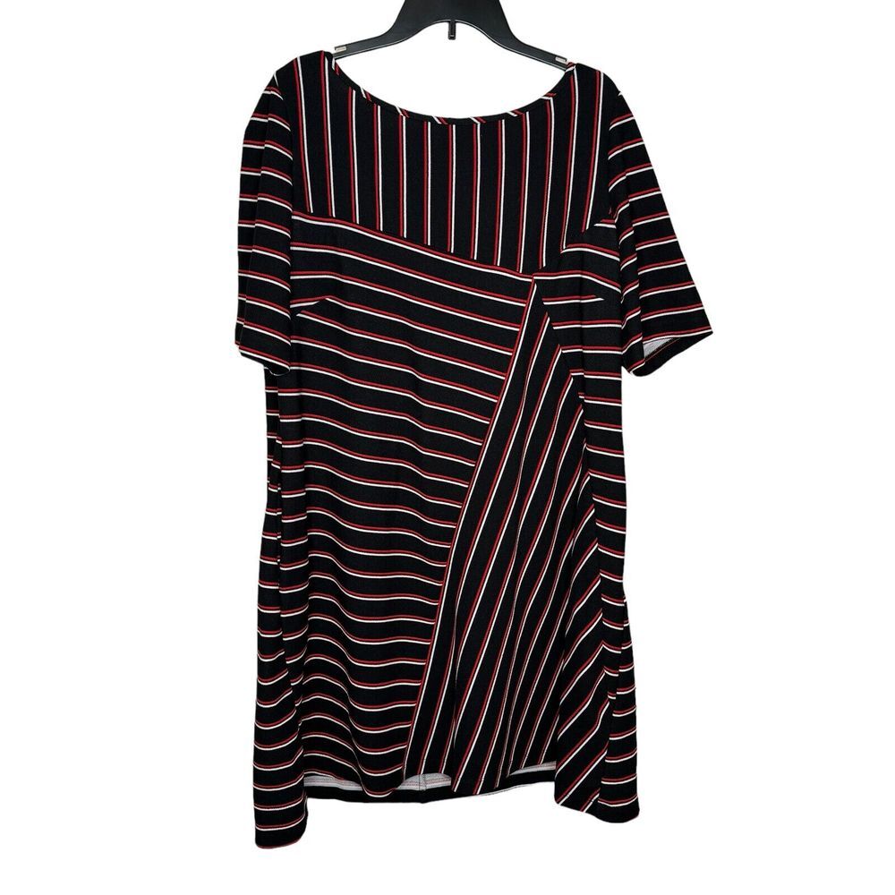Gabby Skype Women's Dress Shift Asymmetrical Striped Round Neck Multicolor 18